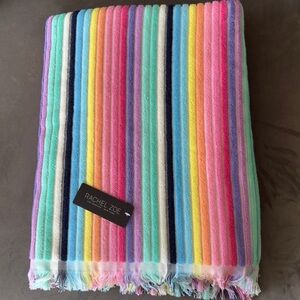 Rachel Zoe Rainbow Striped 40" x 70" Beach Large Bath Sheet Towel New